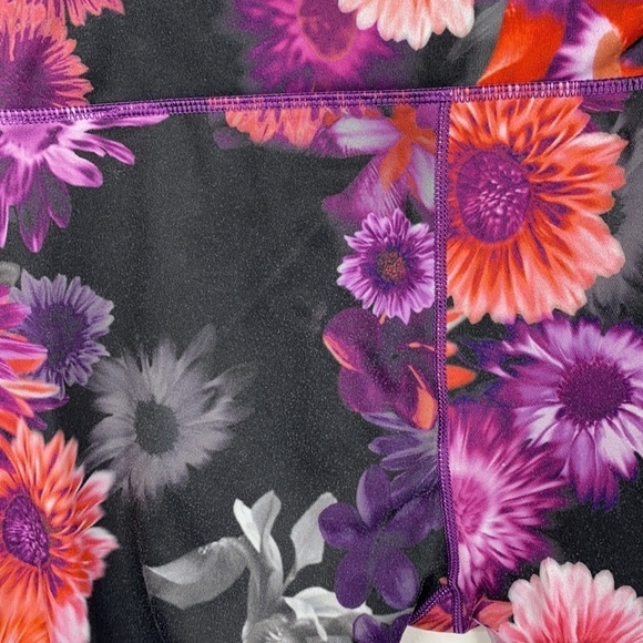 Reebok Floral Print Cropped Skinny Ankle Leggings Women's Size Medium - Picture 6 of 8